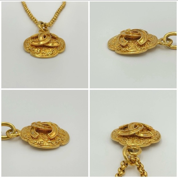 Authentic Chanel Coco Mark Vintage Logo Gold Chain Necklace 84.94g W/Box - Picture 13 of 15